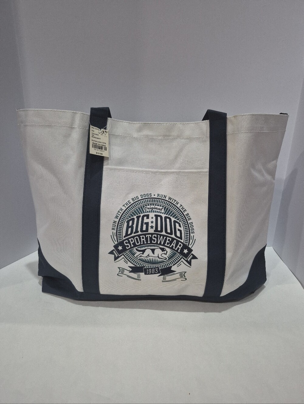 NWT Vintage 90's Big Dog Sportswear Tote Run With The Big Dogs Y2K